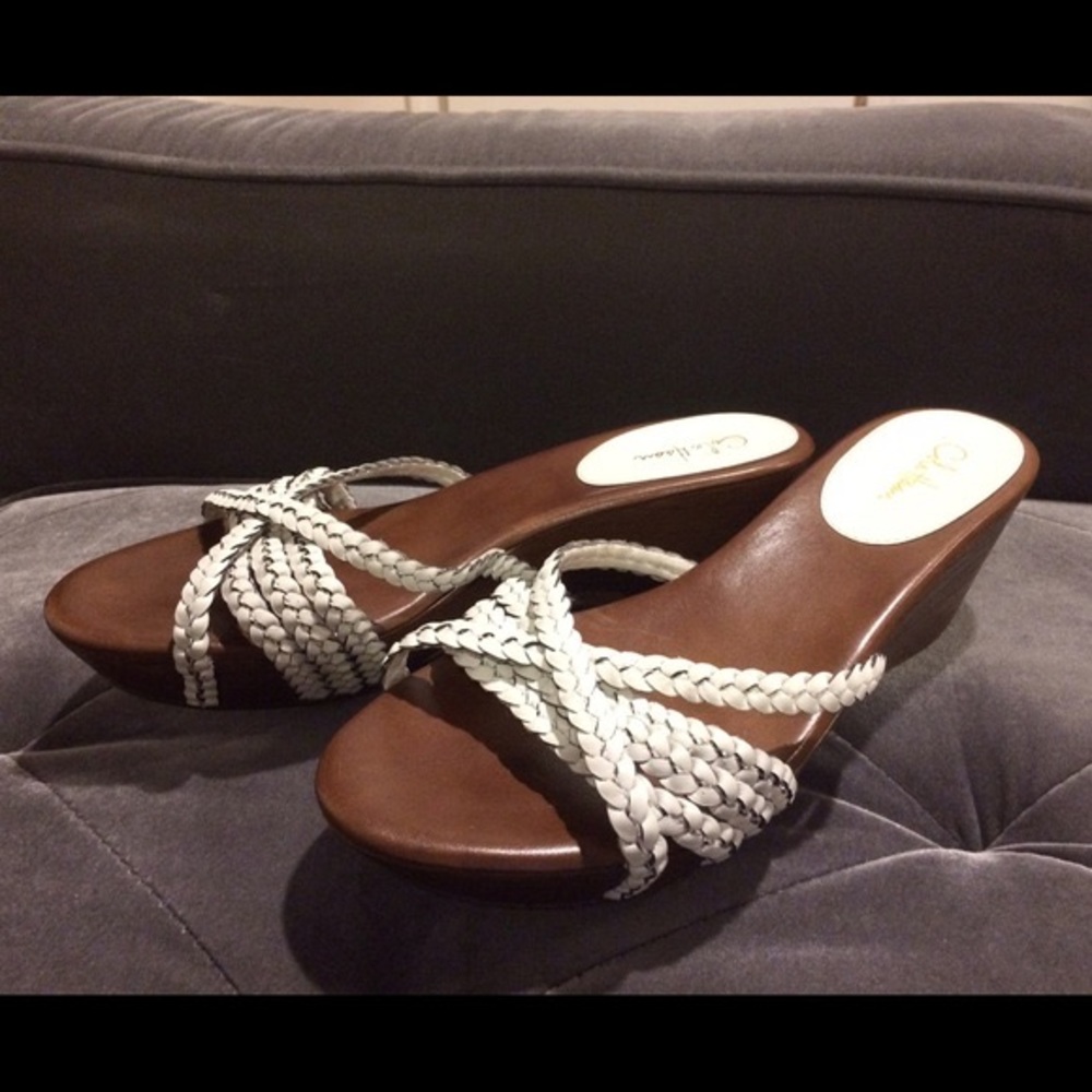 Nike Air x Cole Haan Leather Strappy Wedge Sandals